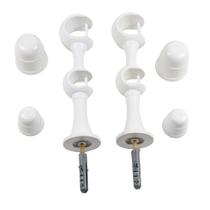 Suporte Cortina Varão Duplo 19/19mm 2 Un C/ Ponteira Branco - Branco