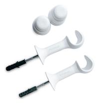 Suporte Cortina Varão Simples 19mm 2 Un C/ Ponteira Branco