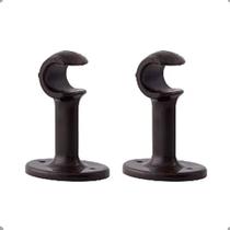 Suporte Cortina Varão Simples 19mm 2 Un C/ Ponteira Imbuia
