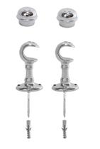 Suporte Cortina Varão Simples 19mm 2 Un C/ Ponteira Prata