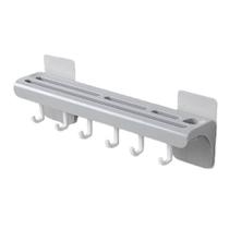 Suporte Cozinha Adesivo Parede 6 Ganchos Facas Utensílios