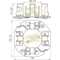 Suporte da escova Volkswagen 24-250 1991 a 2002 UNIFAP