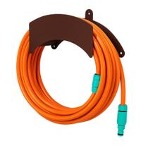 Suporte De Aço Fixo Em Parede Design Discreto Para Enrolar Mangueira Organizar Jardim Quintal Área Externa Modelo CLEAN
