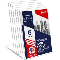 Suporte de acrílico para sinalização Dasher 8,5 x 11 inclinado para trás, kit com 6 unidades Suporte de acrílico para sinalização Dasher 8,5 x 11 inclinado para trás, kit com 6 unidades
