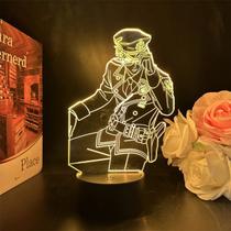 Suporte de acrílico USB para luz noturna Love Police Unicorn Lamp 3D