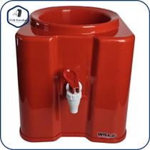 Suporte de Água Mineral Vermelho com Torneira Vermelha
