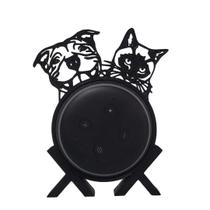 Suporte de Alexa para Echo Dot 3 Cachorro "Pit Bull e Gato" - Espaço 3d