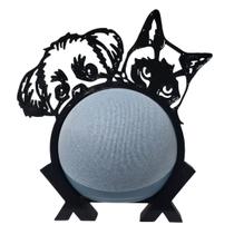 Suporte de Alexa para Echo Dot 4 e Dot 5 "Shih Tzu e Gato"