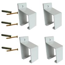 Suporte de aluminio para trilho concavo - branco - 4(un) Suporte de aluminio para trilho concavo - branco - 4(un)