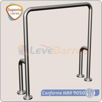 Suporte de Apoio Fixo para Piso Inox Escovado