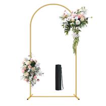 Suporte de arco de casamento Nisoger Metal Gold com fundo quadrado de 2 m Suporte de arco de casamento Nisoger Metal Gold com fundo quadrado de 2 m