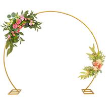Suporte de arco de casamento Suoedd 8 pés, fundo redondo, metal dourado
