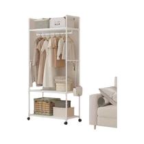 Suporte De Armazenamento De Roupas Independente Que Economiza Espaço Com Rodas, Ganchos E