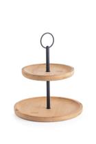 Suporte De Bambu Para Doces 2 Andares 20X23,5Cm