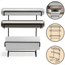 Suporte de Bancada Porta Papel Toalha Triplo Preto