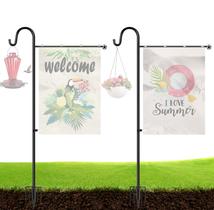 Suporte de bandeira de jardim Ottsuls Heavy Duty com gancho Shepherd de 1,5 m