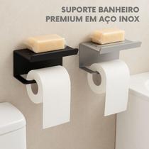 Suporte de Banheiro Aço Inox Premium Porta Toalha Papel Higiênico Acessórios Celular Multifuncional Luxo Sortido Suporte de Banheiro Aço Inox Premium Porta Toalha Papel Higiênico Acessórios Celular Multifuncional Luxo Sortido