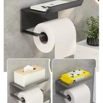 Suporte de Banheiro Papel Celular Premium em Aço Inox Acessório Lavabo com Fixação Parafusos e Cola Suporte de Banheiro Papel Celular Premium em Aço Inox Acessório Lavabo com Fixação Parafusos e Cola