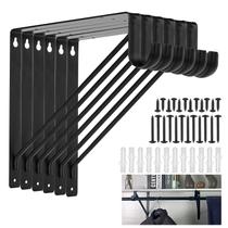 Suporte de barra de armário AYAYGD Heavy Duty 11x11" Black Steel x6