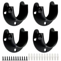 Suporte de barra de armário Suiwotin 4 peças de aço inoxidável preto