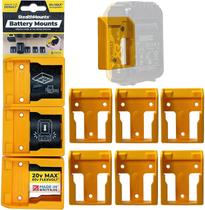 Suporte de bateria compatível com StealthMounts DeWalt 20/60V, pacote com 6 unidades, amarelo