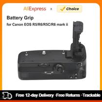 Suporte De Bateria Vertical Com Slots Duplos Para Canon EOS R5 R6 R5C R6 Mark II LP-E6NH LP-E6N - Andoer