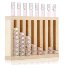 Suporte de batons Wonderjune Wood, organizador de protetor labial de 8 slots Suporte de batons Wonderjune Wood, organizador de protetor labial de 8 slots