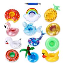 Suporte de bebida inflável Green Vivid, pacote com 12 unidades para festa na piscina