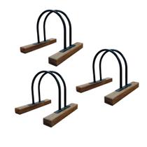 Suporte de Bicicleta P/chão tipo Bicicletário Com Base de Madeira P/ 3 Vagas