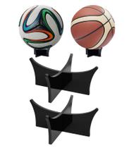 Suporte de Bola Portátil em Acrílico cor preta Pack com 2 Unidades