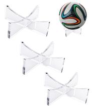 Suporte de Bola Transparente em Acrilico Pack com 3 Unidades