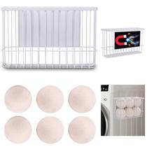 Suporte de bolas de secador magnético JUNLYNEST com 6 bolas de secador de lã XL