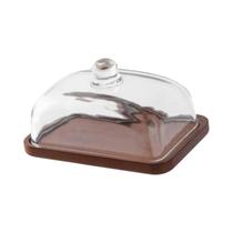 Suporte de bolo retangular com tampa de vidro para sobremesas e lanches Suporte de bolo retangular com tampa de vidro para sobremesas e lanches