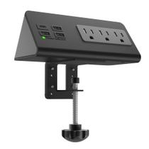 Suporte de borda para mesa de cabeceira emergente Power Strip com portas USB-C Suporte de borda para mesa de cabeceira emergente Power Strip com portas USB-C