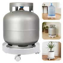 Suporte De Botijão De Gás Com Rodinhas Resistente Branco 31cm Multiuso Vasos de Planta Niquelart Suporte De Botijão De Gás Com Rodinhas Resistente Branco 31cm Multiuso Vasos de Planta Niquelart