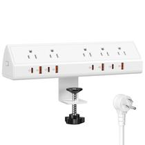 Suporte de braçadeira Power Strip Jgstkcity 65W 4 USB-C 5 tomadas Suporte de braçadeira Power Strip Jgstkcity 65W 4 USB-C 5 tomadas