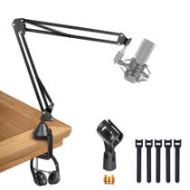 Suporte de braço e tesoura para microfone OUKMIC ajustável para Blue Yeti Nano Snowball Ice, HyperX QuadCast