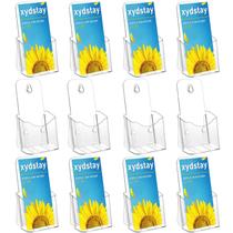 Suporte de brochura de acrílico xydstay 4x9 polegadas transparente, pacote com 12