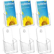 Suporte de brochura de acrílico xydstay 4x9 polegadas transparente, pacote com 6