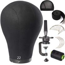 Suporte de cabeça de peruca Cabeça de manequim de 20-24 cm em tela de cortiça ZGCYSMHT