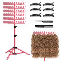 Suporte de cabelo trançado LPHGFZA 144 pinos com altura ajustável