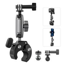 Suporte de câmera TELESIN Super Clamp com cabeça esférica dupla de 360 Suporte de câmera TELESIN Super Clamp com cabeça esférica dupla de 360