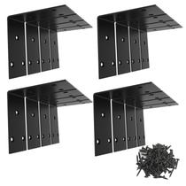Suporte de canto Aufuga em aço inoxidável preto 8,9x8,9x5cm Suporte de canto Aufuga em aço inoxidável preto 8,9x8,9x5cm