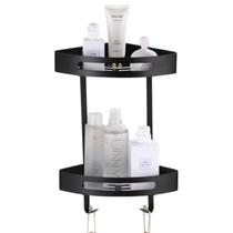 Suporte de Canto Banheiro 2 Prateleiras Porta Shampoo Condicionador Sabonete Box Organizador Lavanderia Casa Multiuso Decoraçao