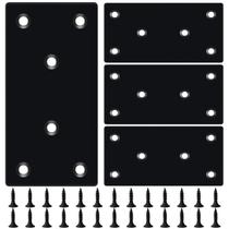 Suporte de canto de metal HOUYITOU Black Flat Mending Plate 4 unidades