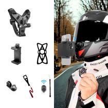 Suporte de Capacete com Controle para Smartphone e Câmera de Ação