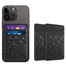 Suporte de cartão de telefone Yiyahu, pacote com 2 adesivos pretos para smartphones Suporte de cartão de telefone Yiyahu, pacote com 2 adesivos pretos para smartphones