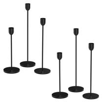 Suporte de castiçal CHEFBEE Black Tall 6PCS em liga de alumínio