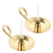 Suporte de castiçal em miniatura Dollhouse, 2 peças de liga de ferro dourado Suporte de castiçal em miniatura Dollhouse, 2 peças de liga de ferro dourado