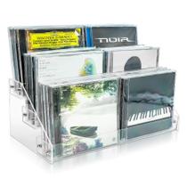 Suporte de CD Philbinden de 3 camadas de acrílico transparente para 24 caixas de CD Suporte de CD Philbinden de 3 camadas de acrílico transparente para 24 caixas de CD